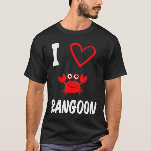 I Love Crab Rangoon Cute Crab T-shirt (Voorkant)