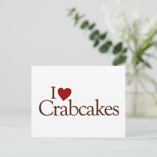 I Love Crabcakes Briefkaart (Staand voorkant)