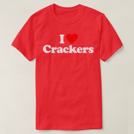 I Love Crackers Heart Funny T-shirt (Design voorkant)