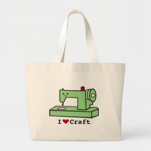 I Love Craft- Kawaii Sewing Machine Grote Tote Bag