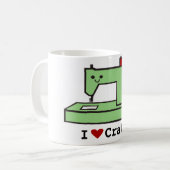 I Love Craft- Kawaii Sewing Machine Koffiemok (Voorkant links)