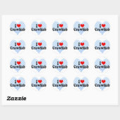 I Love Crawfish Ronde Sticker (Vel)