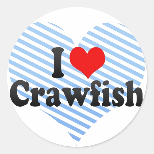 I Love Crawfish Ronde Sticker (Voorkant)
