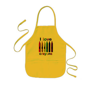 I Love Crayons Apron Kinder Schort
