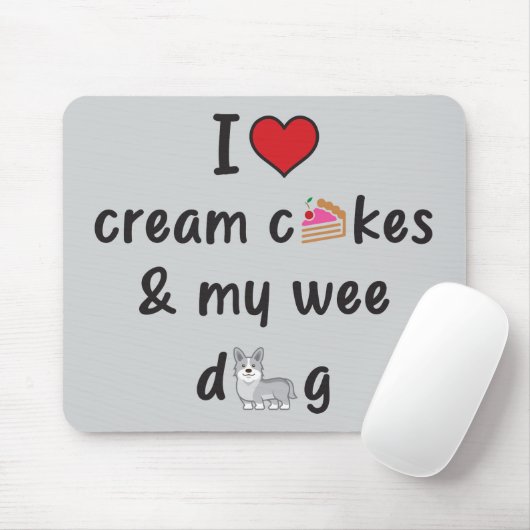 I Love Cream Cakes & My Wee Dog Muismat (Met muis)