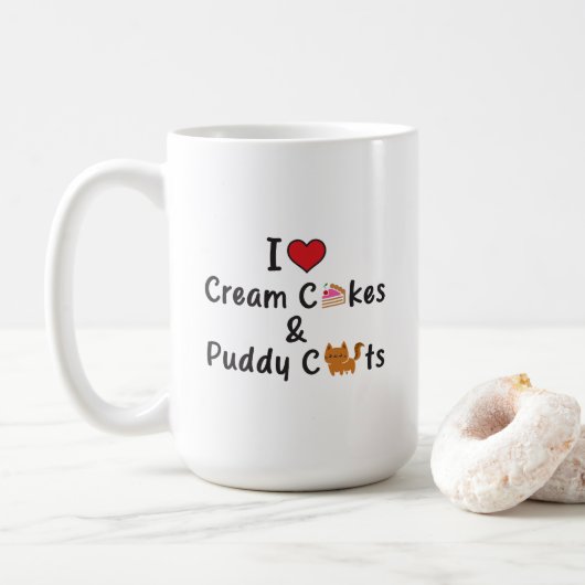 I Love Cream Cakes & Puddy Cats Koffiemok (Met donut)