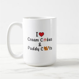 I Love Cream Cakes & Puddy Cats Koffiemok