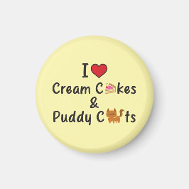 I Love Cream Cakes & Puddy Cats Magneet