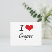 I Love Crepes artistic Design Briefkaart (Staand voorkant)