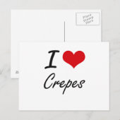I Love Crepes artistic Design Briefkaart (Voorkant / Achterkant)