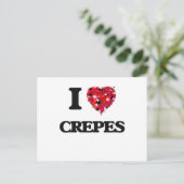 I Love Crepes food design Briefkaart (Staand voorkant)