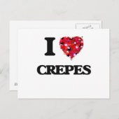 I Love Crepes food design Briefkaart (Voorkant / Achterkant)