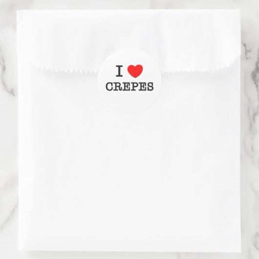 I Love Crepes Ronde Sticker (Tas)