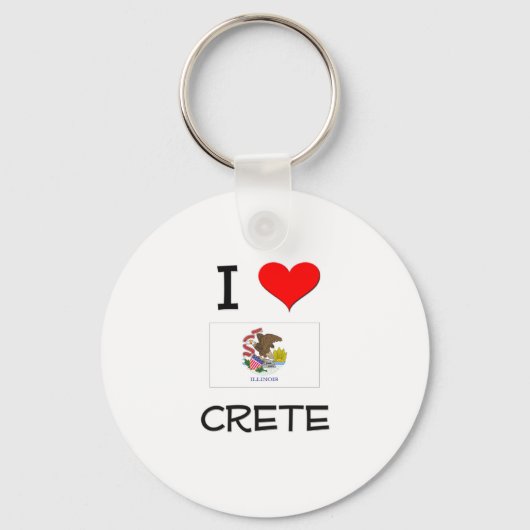 I Love CRETE Illinois Sleutelhanger (Voorkant)