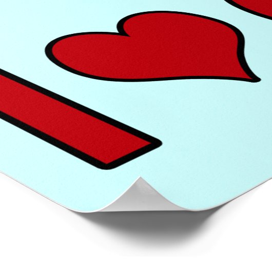 I Love Cricket Bat and Ball Poster (Hoek)