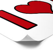 I Love Cricket Bat and Ball Poster (Hoek)