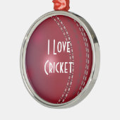 I Love Cricket, custom design, Metalen Ornament (Links)