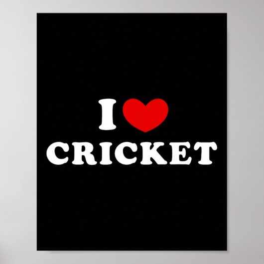 I Love Cricket  Poster (Voorkant)