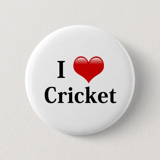 I Love Cricket Ronde Button 5,7 Cm (Voorkant)
