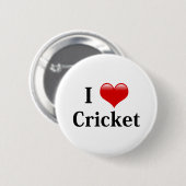 I Love Cricket Ronde Button 5,7 Cm (Voorkant /achterkant)