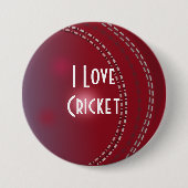 I Love Cricket Ronde Button 7,6 Cm (Voorkant)