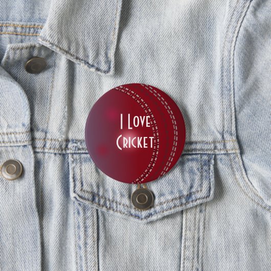 I Love Cricket Ronde Button 7,6 Cm (In situ)