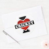 I Love Cricket Ronde Sticker (Envelop)