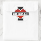 I Love Cricket Ronde Sticker (Tas)
