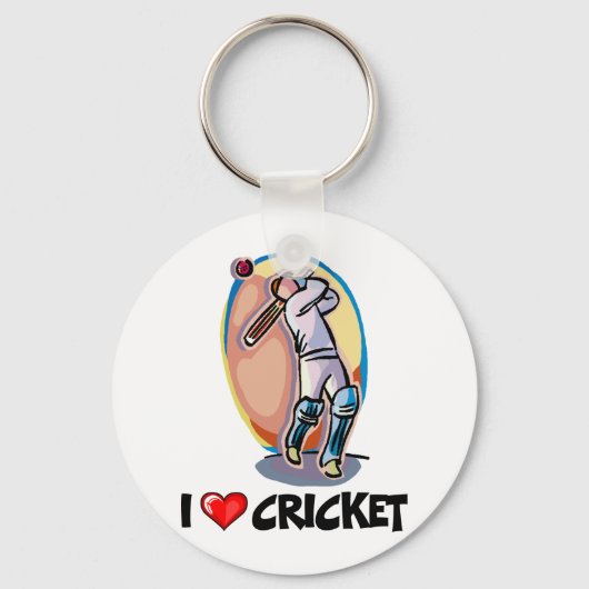 I Love Cricket Sleutelhanger (Voorkant)