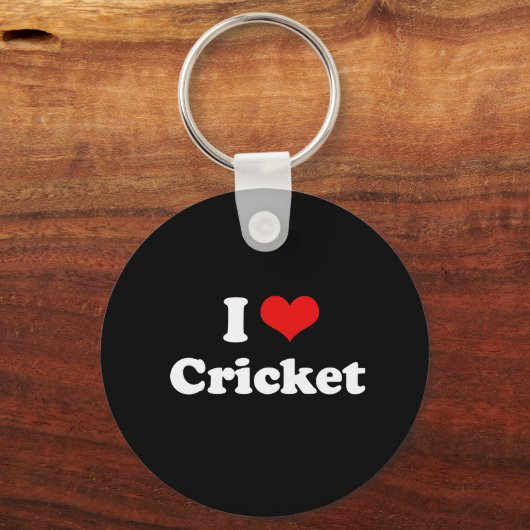 I Love Cricket Tshirt Sleutelhanger (Voorkant)