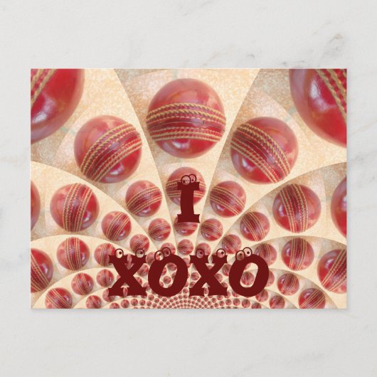I Love Cricket XOXO Customize Product Briefkaart (Voorkant)