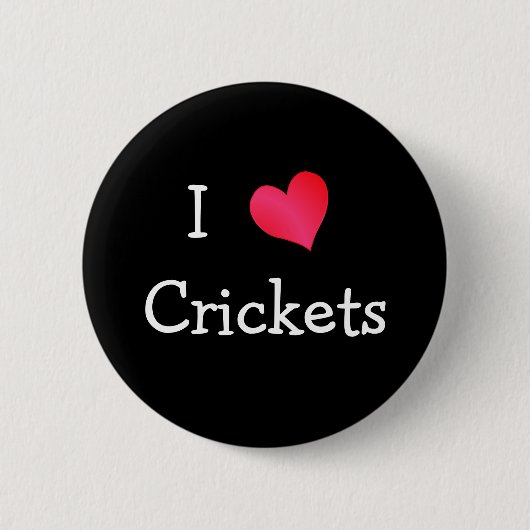 I Love Crickets Ronde Button 5,7 Cm (Voorkant)