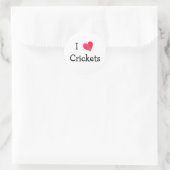 I Love Crickets Ronde Sticker (Tas)