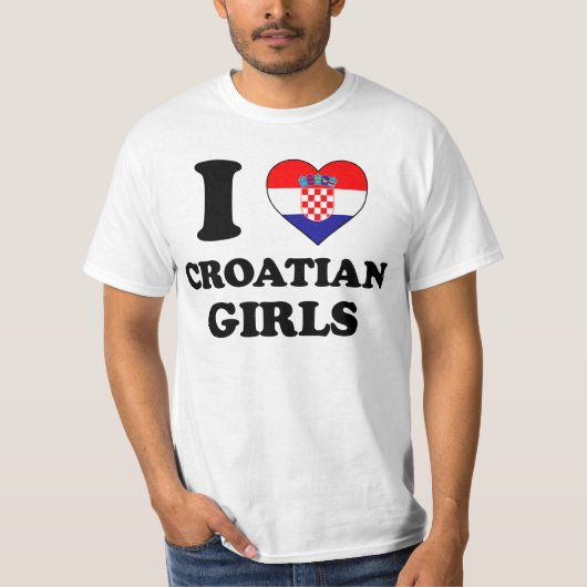 I love Croatian Girls T-shirt (Voorkant)
