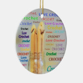 I Love Crochet Hooks Ball Mason Jar Design Keramisch Ornament (Rechts)