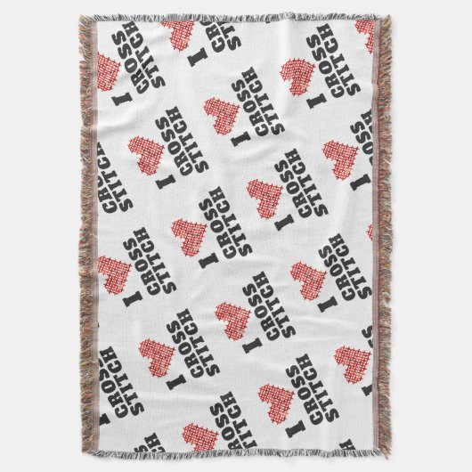 I Love Cross Stittern Deken (Voorkant Verticaal)