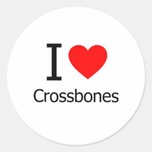 I Love Crossbones Ronde Sticker