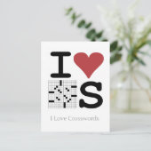 I Love Crosswords Briefkaart (Staand voorkant)