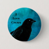 I Love Crows Ronde Button 5,7 Cm (Voorkant)