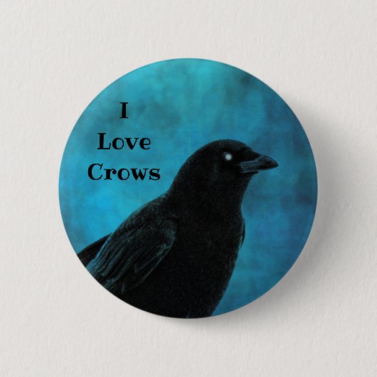 I Love Crows Ronde Button 5,7 Cm (Voorkant)