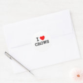 I Love Crows Ronde Sticker (Envelop)