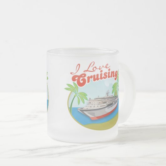 I Love Cruising Frosted Mok (Voorkant rechts)