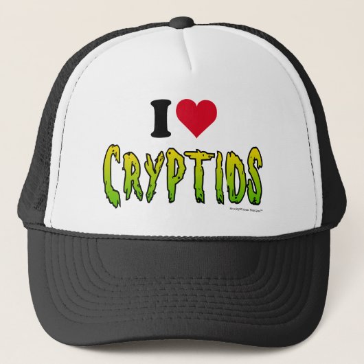 I Love Cryptids Trucker Pet (Voorkant)