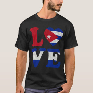 I Love Cuba Flag Heart Cuban Roots Pride T-shirt