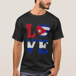 I Love Cuba Flag Heart Cuban Roots Pride T-shirt