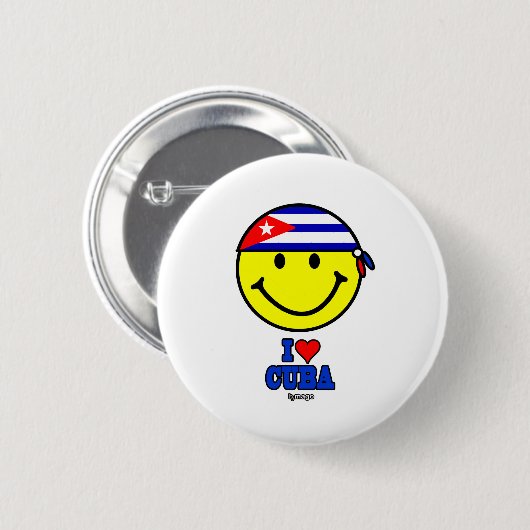 I LOVE CUBA RONDE BUTTON 5,7 CM (Voorkant /achterkant)