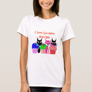 "I love cupcakes and cats" — Cupcake Lovers Gift T-shirt