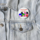 "I love cupcakes and cats" — Cupcake Lovers Gifts Ronde Button 5,7 Cm (In situ)