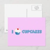 I Love Cupcakes Briefkaart (Voorkant / Achterkant)