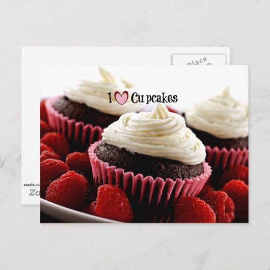 I Love Cupcakes Briefkaart (Voorkant / Achterkant)